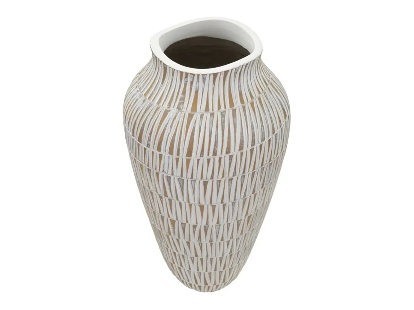 Jarrón de resina 22x44 cm Blanco Clearance
