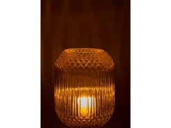 Outlet J-Line Jarrón de vidrio recto L18*l18*H19cm Amarillo