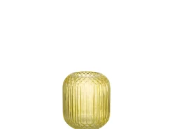 Outlet J-Line Jarrón de vidrio recto L14*l14*H17cm Amarillo