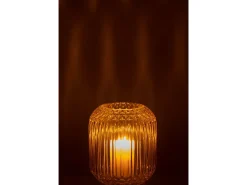 Outlet J-Line Jarrón de vidrio recto L14*l14*H17cm Amarillo
