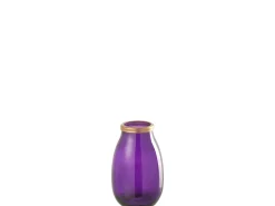 J-Line Jarrón de vidrio malva 18x18x28 cm Violeta Outlet