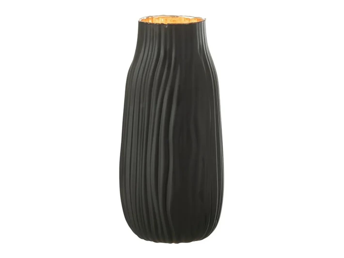 J-Line Jarrón-Jarrón de vidrio 12x12x26 cm Negro