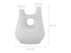 Rendez-Vous Déco Jarrón-Jarrón decorativo de terracota H42cm - Cruz Blanco