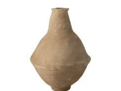 Sale J-Line Jarrón extralargo chad papel mache marrón Alt. 86 cm Marru00f3n