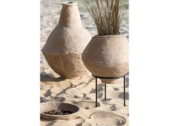 Sale J-Line Jarrón extralargo chad papel mache marrón Alt. 86 cm Marru00f3n