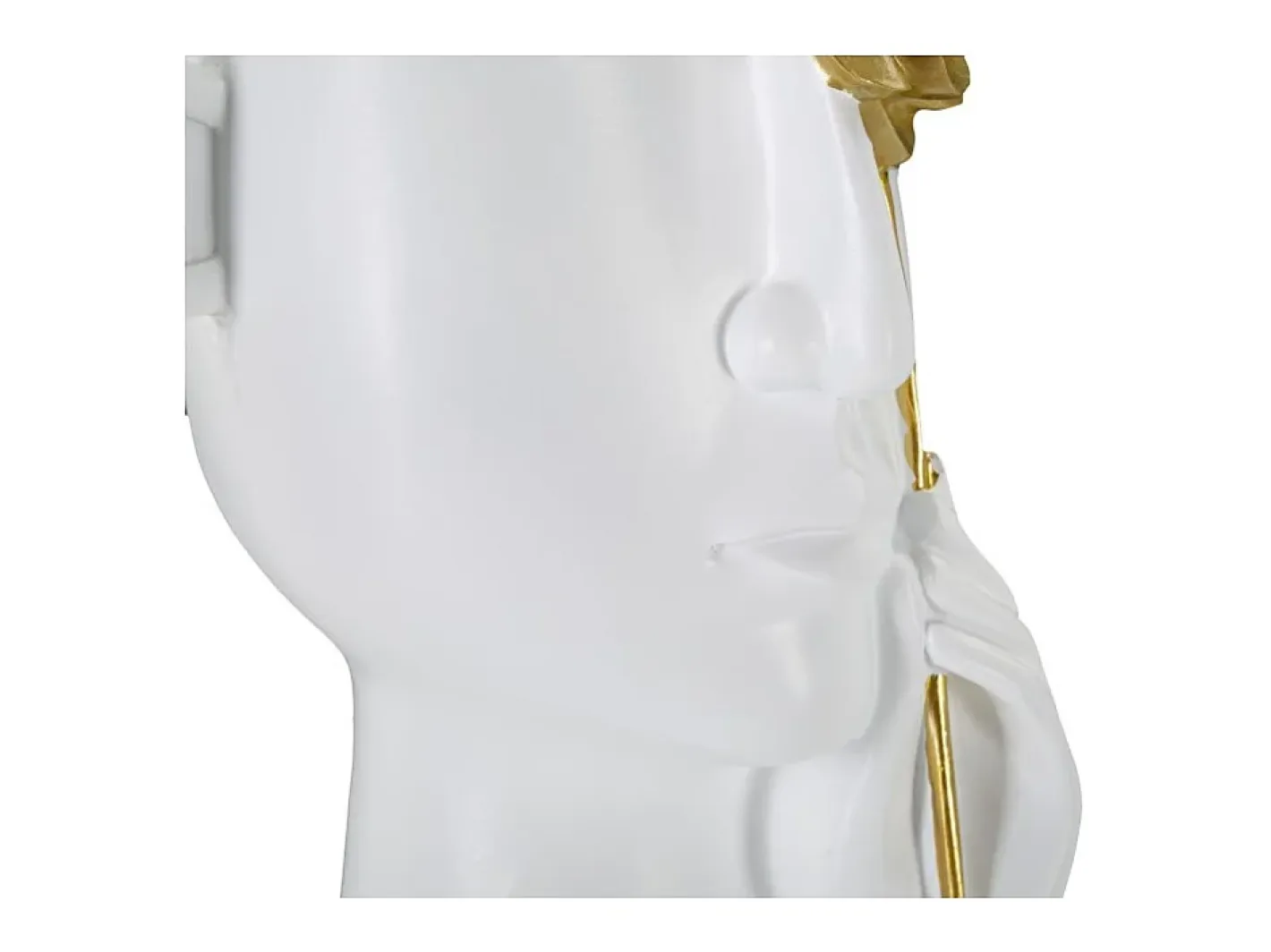 Online Jarrón facial de resina blanca 14x13x27 cm Blanco