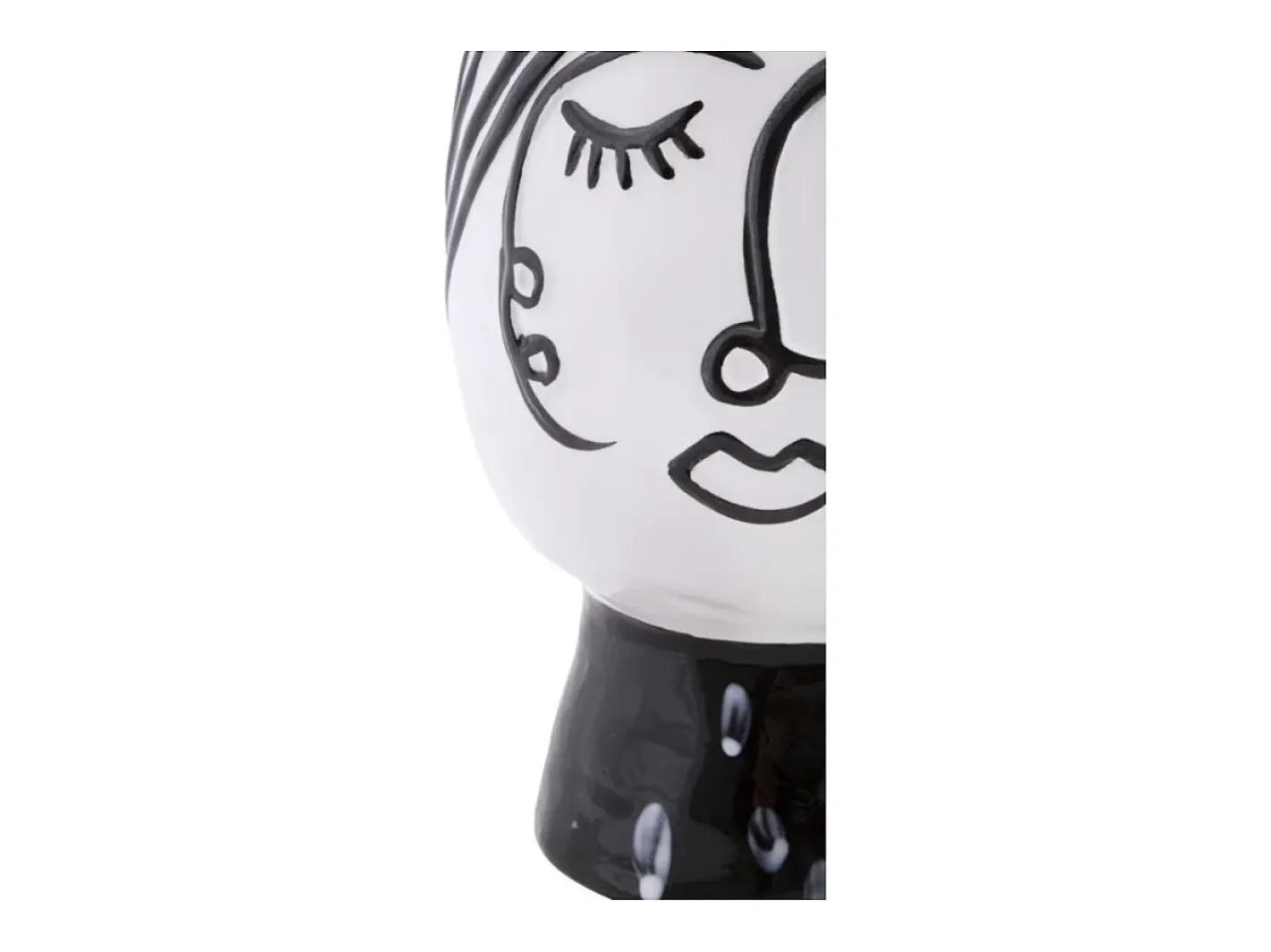 Jarrón facial de resina blanca 14x18,2 cm Blanco
