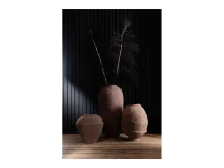 New J-Line Jarrón irregular de papel marrón 42x42x59 cm Marru00f3n