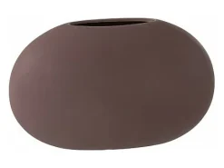 J-Line Jarrón ovalado de cerámica color morado oscuro de 27x17x9 cm Violeta