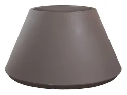 Jarrón-Jarrón redondo cónico de resina Stromboli Dove Grey para plantas de interior y exterior, diámetro 60 x 35 h Marru00f3n