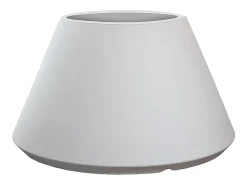 Jarrón-Jarrón redondo de resina de diseño cónico Stromboli para plantas de interior y exterior, d.60x35h Blanco