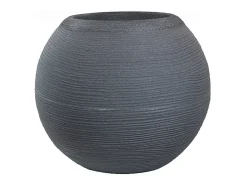 Hot Jarrón redondo de resina en forma de esfera Botticelli para plantas de interior y exterior, 40x33 cm Gris