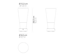 Jarrón Zafferano Soffio - Lámpara de mesa LED recargable IP65 con función de jarrón, regulador táctil, cristal ámbar y base dorada - 10h autonomía Naranja claro Clearance