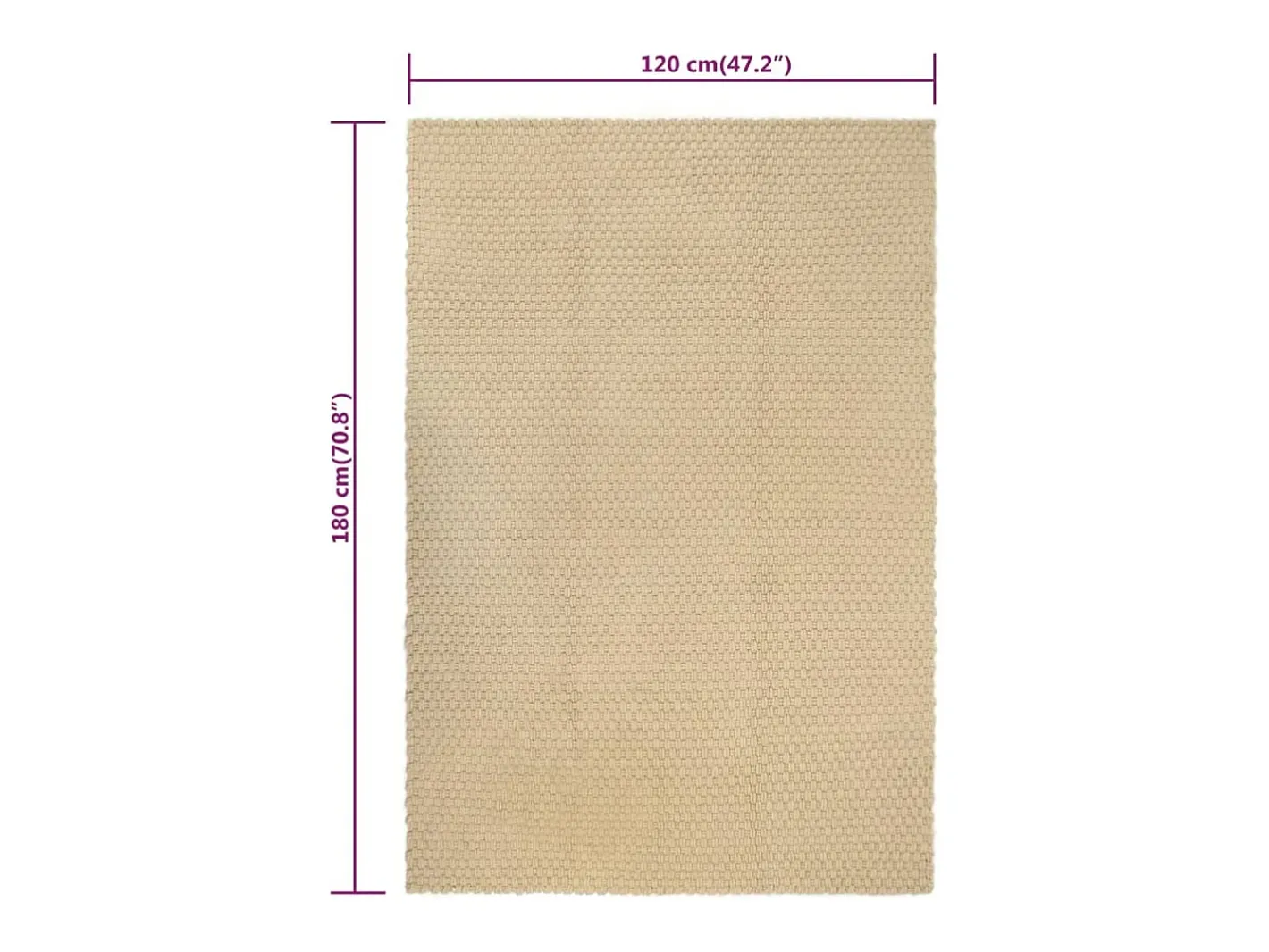 Garden Furniture Alfombra De Salón-Jochem Alfombra rectangular algodón natural 120x180 cm Marru00f3n