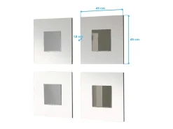 Espejo De Pared|Espejo-Juego 4 Espejos Lupe Moderno 45x45x2 cm Blanco