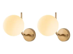 OZAIA Aplique Para Pared-Juego de 2 apliques de pared en metal con globo - D. 15 cm - ORBEA Dorado