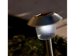 Lumisky Iluminación Exterior-Juego de 8 balizas solares plantables H39CM ALESIA Plateado