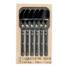 Jean Dubost Juego de 6 cucharas de café de acero inoxidable Laguiole