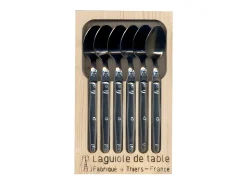 Jean Dubost Juego de 6 cucharas de café de acero inoxidable Laguiole