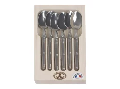 Jean Dubost Juego de 6 cucharas de café de acero inoxidable Laguiole