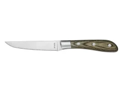 Amefa Cubierto-Juego de 4 cuchillos de carne Achille Bois de pakka de Plateado