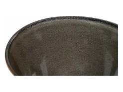 House Nordic Juego de 4 cuencos de cerámica y marrón ø 15x9 cm Gris