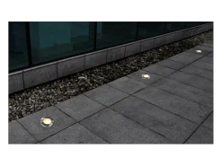 Helloshop26 Iluminación Exterior-Juego de 3 focos empotrables redondos para exterior iluminación decorativa acero inoxidable 2402035 Gris