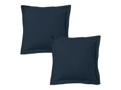 Online Blanc avenue Juego de 2 fundas de almohada satén de algodón marino Azul