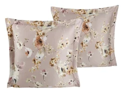 New Blanc avenue Juego de 2 fundas de almohada satén de algodón "Aki" Beige