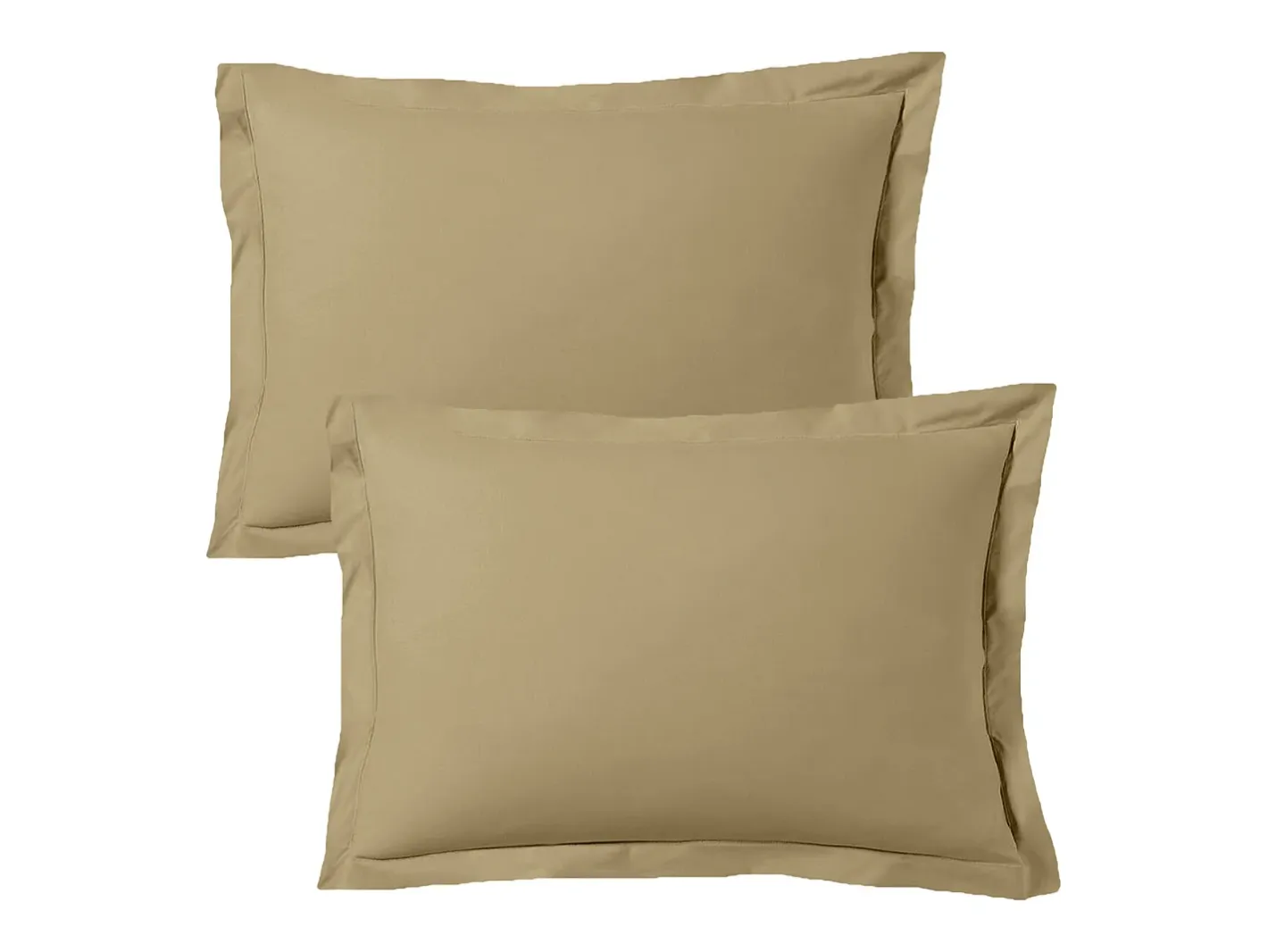 Hot Blanc avenue Juego de 2 fundas de almohada satén de algodón Beige