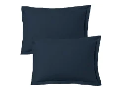 Blanc avenue Ropa De Cama-Juego de 2 fundas de almohada satén de algodón marino Azul