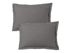 Blanc avenue Juego de 2 fundas de almohada satén de algodón Gris Clearance