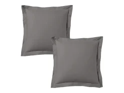 Blanc avenue Juego de 2 fundas de almohada satén de algodón Gris Clearance