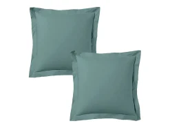 Blanc avenue Juego de 2 fundas de almohada satén de algodón celadón Verde Best