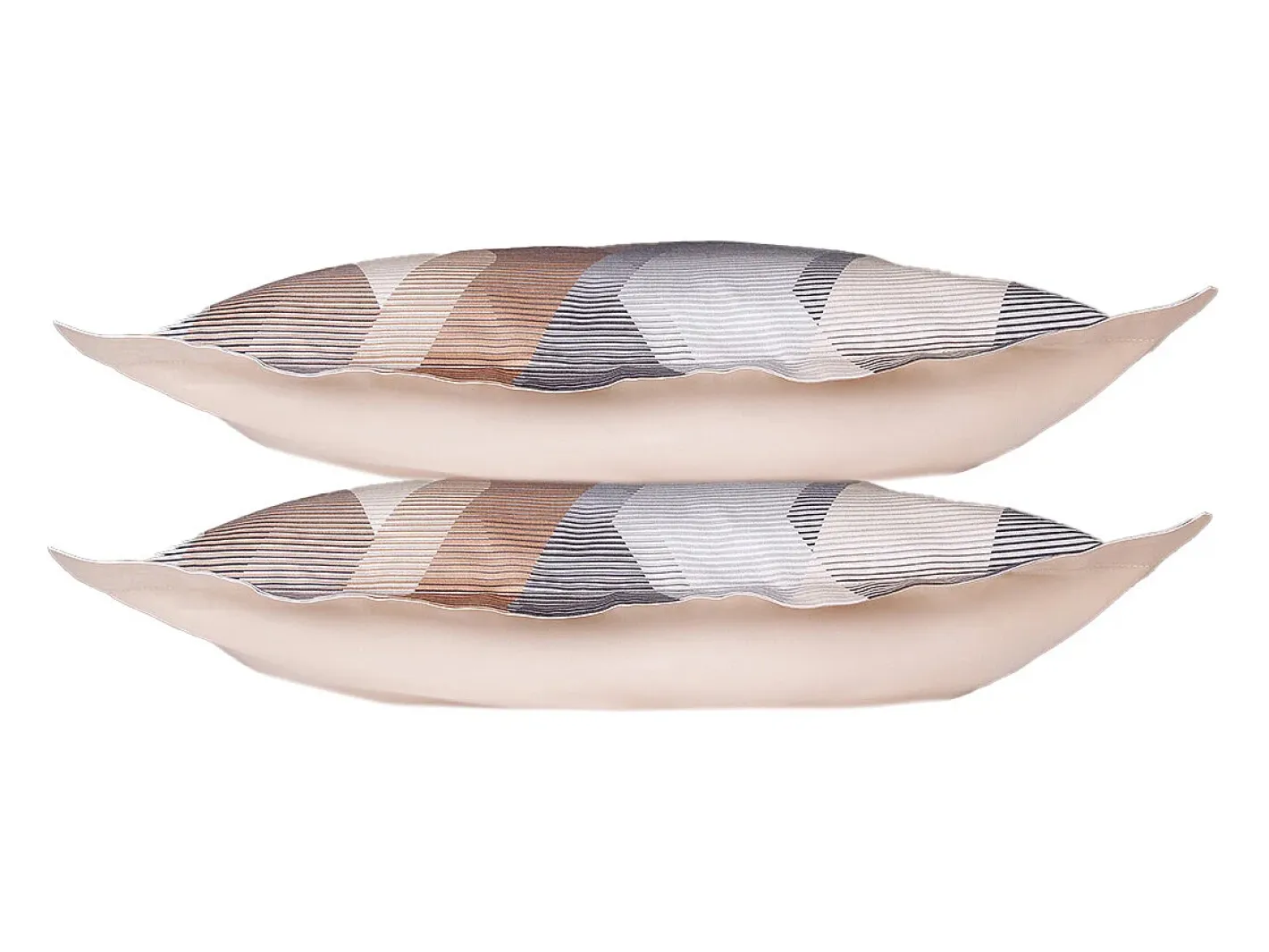 Blanc avenue Ropa De Cama-Juego de 2 fundas de almohada satén de algodón "Helix Brown" Multicolor