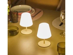 Lumisky Iluminación Exterior-Juego de 2 lámparas de mesa inalámbricas H16CM TWINS Crema