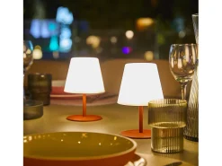 Lumisky Iluminación Exterior-Juego de 2 lámparas de mesa inalámbricas H16CM TWINS Terracota