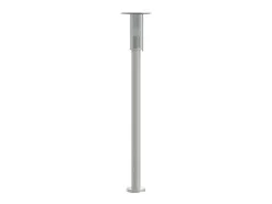 Hot Helloshop26 Juego de 3 lámparas de pie de exterior plateadas 100 cm acero inoxidable Plata 02_0042555 Gris