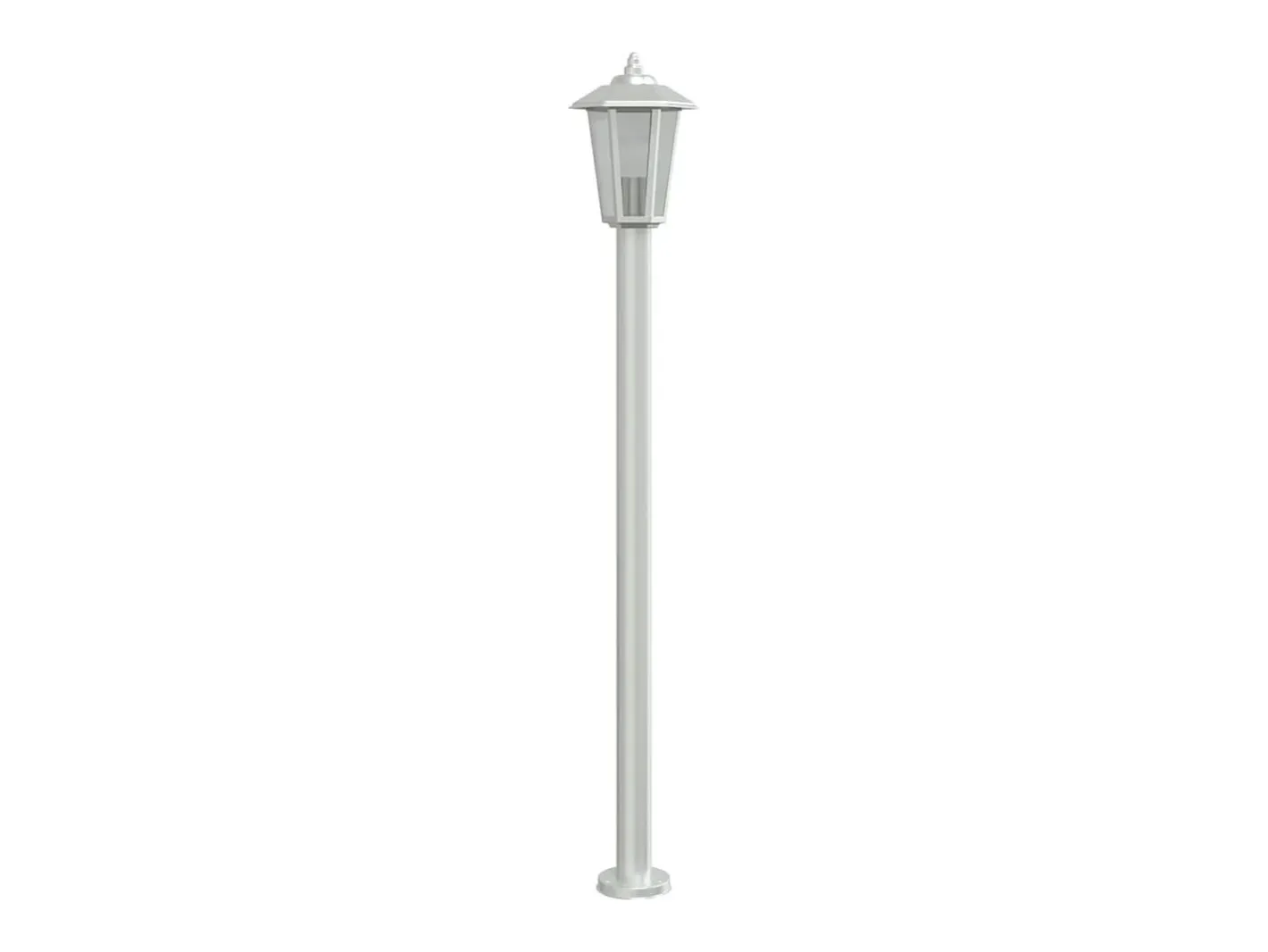 Helloshop26 Iluminación Exterior-Juego de 3 lámparas de pie de exterior plateadas 120 cm acero inoxidable Plata 02_0042557 Gris
