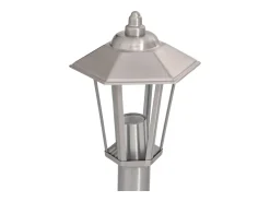 Helloshop26 Iluminación Exterior-Juego de 3 lámparas de pie de exterior plateadas 120 cm acero inoxidable Plata 02_0042557 Gris