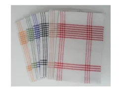 Mantelería-Juego de 6 Paños de Cocina 100% Algodón 50x70 cm a Cuadros con Asa Práctica Multicolor