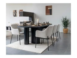 House Nordic Vajilla-Juego de 4 platos llanos de cerámica ø 27cm Gris