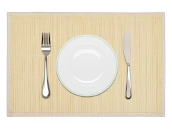 Clearance Juego de 6 posavasos de bambú hechos a mano, 30 x 45 cm, naturales y duraderos con soporte antideslizante Beige