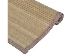 Mantelería-Juego de 6 posavasos de bambú hechos a mano, 30 x 45 cm, marrón Color natural claro