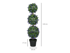 Hot Juego de 2 árboles de lavanda artificiales, resistentes a los rayos UV, de plástico, color (20 x 20 x 110 cm) Verde