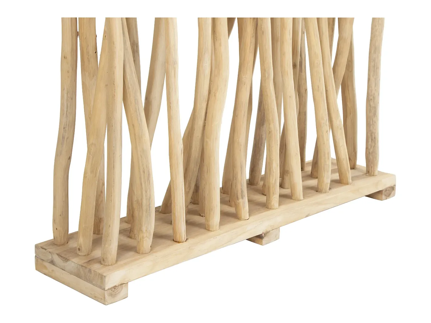 OZAIA Juego de 2 separadores de ambientes de madera de teca - L. 100 x P. 25 x H. 180 cm - Natural - GAYANA Color natural claro Sale