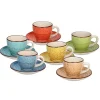 Juego de 6 tazas de café con platillos Louise Art Pepper Discount