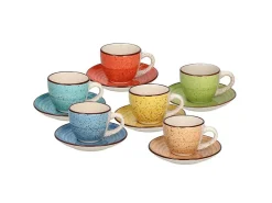 Juego de 6 tazas de café con platillos Louise Art Pepper Discount