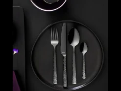 Amefa Juego de 6 Tenedores para Pastel Mate Felicity - Acero Inoxidable - Colección Martillada Negro