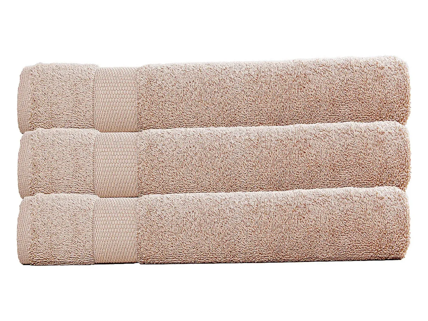 Outlet Blanc avenue Juego de 3 toallas de baño 70x130 cm 500gr/m² 100% algodón Beige